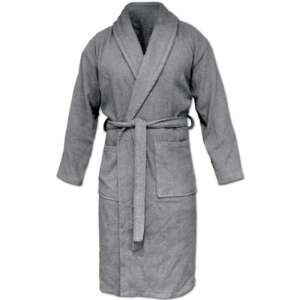 Homelevel Unisex bathrobe, gray, organic cotton, 2XL - Homelevel