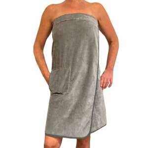 Homelevel women's sauna robe, gray, organic cotton, comfortable and absorbent, perfect for relaxing after a sauna - Homelevel