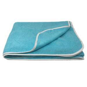 Homelevel blue beach towel, 150 x 200 cm, with white border - Towel