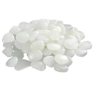 100 db-os csomag fluoreszkáló dekorációs kő, fehér, 2 cm-es méret - Dekorációs kő