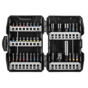 GRAPHITE 36-teiliges Schraubendreher-Bit-Set mit verschiedenen Größen und Arten von Bits, einschließlich Phillips, Pozi, Torx und Hex, in einem Kunststoffkoffer - Graphite