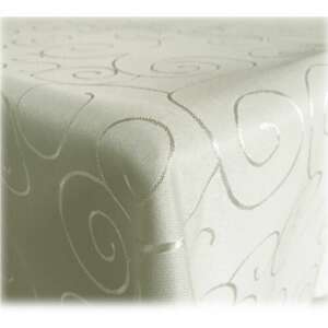 Jemidi beige tablecloth with swirl design, 110 x 160 cm - Tablecloth