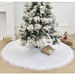 Vianočná podložka pod stromček, biela, 150 cm, 100% polyester