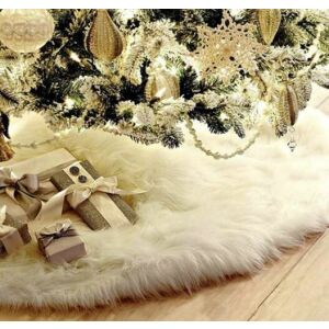 Ruhhy weißer Kunstfell-Weihnachtsbaumrock mit Geschenken darunter - Weihnachten
