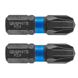 Set biți șurubelniță Graphite PZ4, 2 bucăți, biți pentru impact - Capete bit