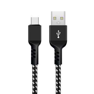 Kabel Maclean Energy MCE471 USB-C do USB-A, czarne, 1 metr, szybkie ładowanie, transfer danych - Maclean