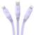 Baseus 3-in-1 retractable charging cable with USB-C, Micro-USB and Lightning connectors, purple
