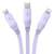 Baseus 3-in-1 retractable charging cable with USB-C, Micro-USB and Lightning connectors, purple