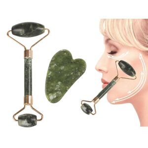 Jade roller and Gua Sha set for facial massage, anti-aging skincare tool - Face massager