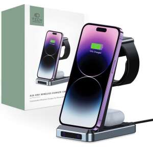 Tech-Protect A26 3-in-1 wireless charger for phone, watch and earbuds, black - Wireless Charger