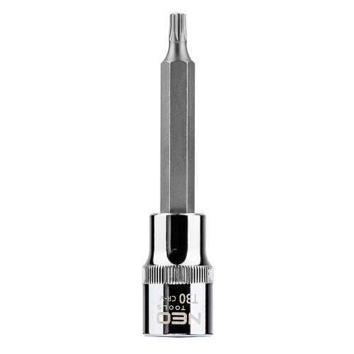 NEO Tools 1/2" Torx bit, T30 x 100 mm, CrV acél kupak, S2 acél hegy, TÜV M + T minősítés, 25 év garancia