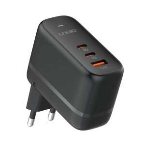 Ładowarka LDNIO 65W GaN USB-C, Czarna, Widok pod kątem - Karta sieciowa