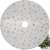 White faux fur Christmas tree skirt with silver snowflake pattern, 78cm diameter, Ruhhy brand