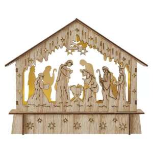 Wooden LED Nativity scene with warm white lights - EMOS