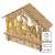 Wooden Christmas nativity scene with LED lights, 15 cm, Emos