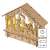 Wooden Christmas nativity scene with LED lights, 15 cm, Emos