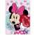 Одеяло Disney Minnie Mouse Sweet, розово руно одеяло с Мики Маус, която държи кутия във формата на сърце, 100x140cm