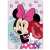 Одеяло Disney Minnie Mouse Sweet, розово руно одеяло с Мики Маус, която държи кутия във формата на сърце, 100x140cm