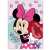 Одеяло Disney Minnie Mouse Sweet, розово руно одеяло с Мики Маус, която държи кутия във формата на сърце, 100x140cm