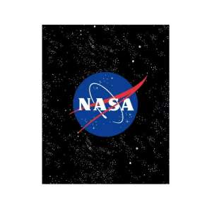 NASA fleecová deka, 120x150cm, čierna s bielymi hviezdami a logom NASA - Dizajn interiéru