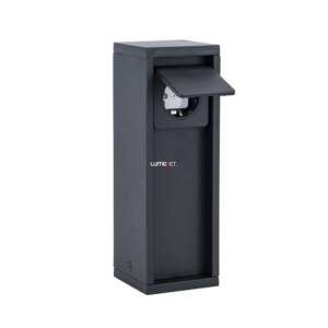 Lutec 9702203012 schwarze Außensteckdosensäule, IP54 - Lutec