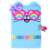 Blue plush cat diary with rainbow glasses, lock and key, secret diary for girls