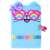 Blue plush cat diary with rainbow glasses, lock and key, secret diary for girls