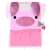 Pink plush diary with a pig face, crown, and a tutu, with a lock and key