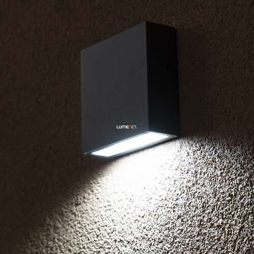 Lutec Geminid ciemnoszara lampa ścienna LED oświetlająca teksturowaną ścianę