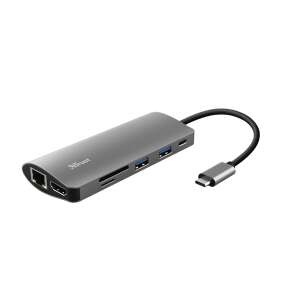 Adapter Trust Dalyx 7-w-1 USB-C Multiport, widok pod kątem - Trust