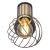 Close-up of Globo Lighting Luise black wireframe wall lamp with E27 bulb