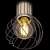 Close-up of Globo Lighting Luise black wireframe wall lamp with E27 bulb