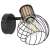 Globo Lighting Luise black spotlight with wooden accent and E27 socket