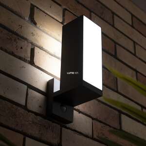 Zewnętrzna lampa ścienna LED z czujnikiem ruchu 13 W, ciepła biel, antracyt-opal (Kuba) 43503212 - Lutec Zewnętrzna lampa ścienna