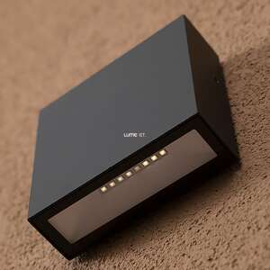 Angled view of Lutec black LED outdoor wall light - Electrical Installation