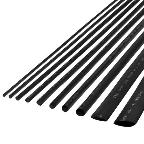 Cabletech Hőzsugorító Cső - Fekete - 10 mm x 1 m - 10 db 84259534