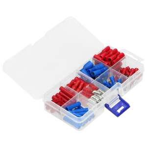 HOBBY Kabelendhülsen-Set, 125 Stück, rote und blaue Kabelendhülsen in einer durchsichtigen Plastikbox - Kabelschuhe