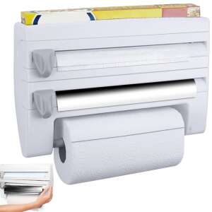 Weißer 4-in-1 Küchenorganizer für Frischhaltefolie, Alufolie und Papierhandtücher - Lagerung & Organisation
