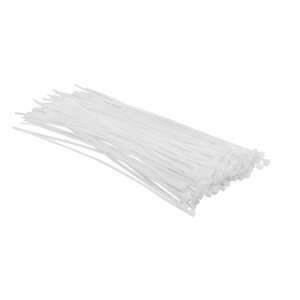 White 2.5x200mm Cable Ties, 100 pieces - Electrical Installation