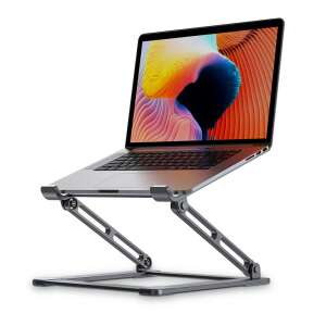 Suport pentru laptop Tech-Protect Prodesk, gri, reglabil, ergonomic, pentru birou, răcire laptop, ridicare laptop - Tech-Protect
