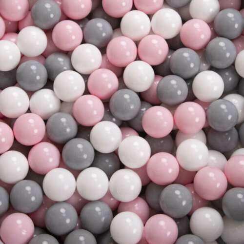 Bile de jucărie din plastic - roz-gri-alb - 100 bucăți/pachet