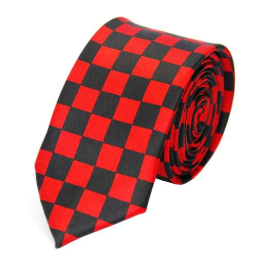 Piros-fekete kockás nyakkendő