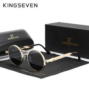 KINGSEVEN kerek lencsés polarizált napszemüveg fekete-arany 73818910 Női napszemüvegek