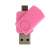 Pink Micro SD card reader with USB and Micro USB connector