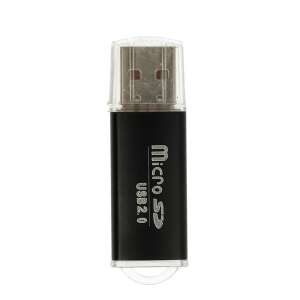 Micro SD card reader, USB 2.0, black - USB Card Reader