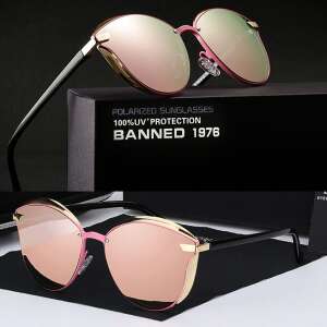 BANNED 1976 ultravagány tükörlencsés női luxus napszemüveg, polarizált, rózsaszín lencsével 68196028 Női napszemüvegek