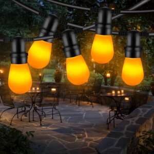 15 darabos melegfehér LED izzós fénysor, ideális kültéri teraszokhoz, kertekhez és rendezvényekhez - Nonbrand Fényfüzér