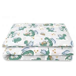 Baby Shop 2 részes babaágynemű szett szürke és zöld sárkány mintával - Lakberendezés