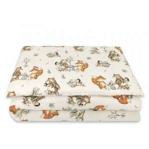 Baby Shop 2 részes babaágynemű garnitúra róka és barátai mintával, 90x120 cm paplan és 40x60 cm párna - Lakberendezés