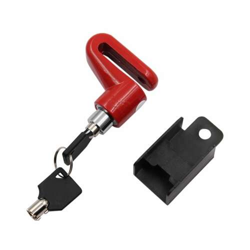 Bringamax Brake-Lock 100 vörös kerékpár tárcsafék zár kulcsokkal és tartóval